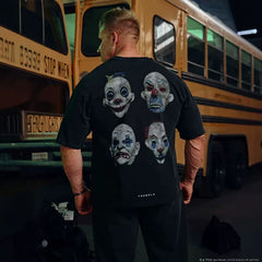 American trendy brand YOONGLA fitness sports clown Batman short sleeved jogging casual loose cotton round neck T-shirt