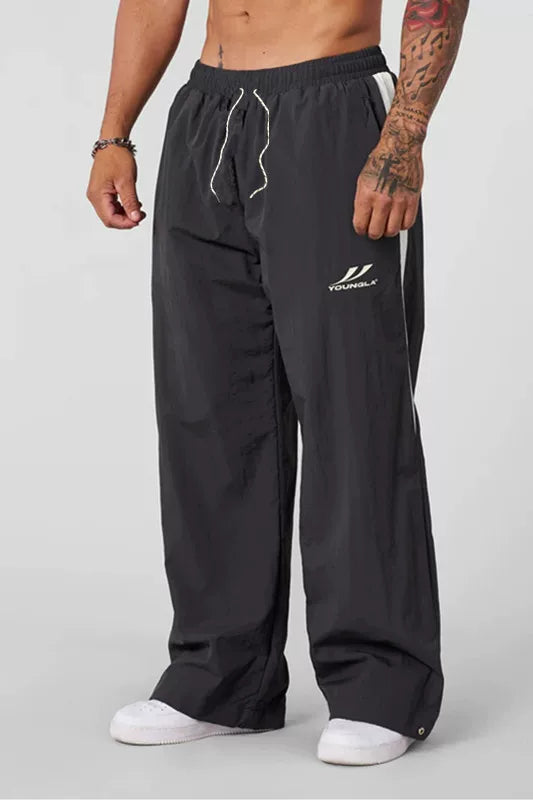 American fashion brand YOUNGLA splicing loose sports pants European and American fitness training trend casual pants cross-border