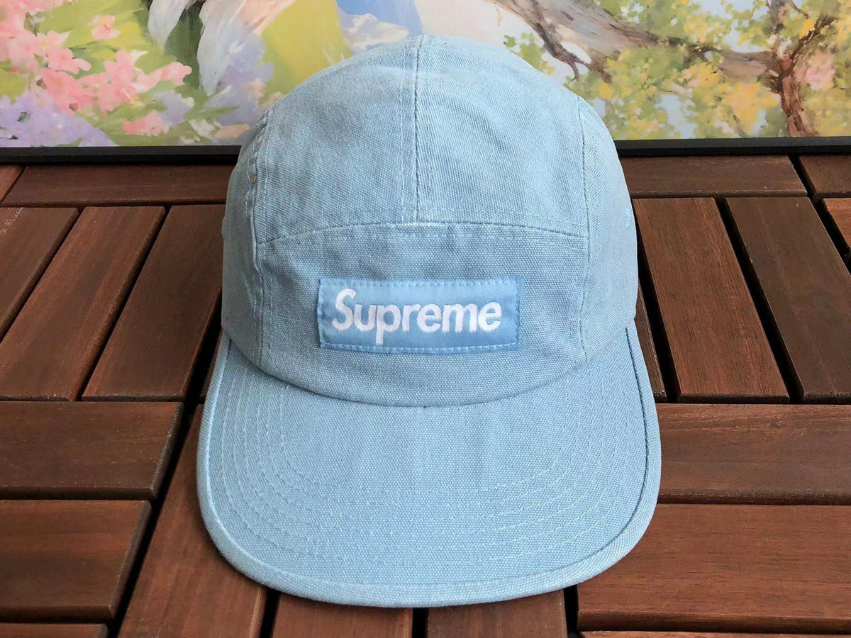 Supreme Light Blue Corduroy Tonal Box Logo 5-Panel Camp Cap