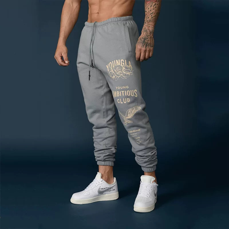 Autumn and Winter New American Men's Health Pants, European and American YOUNG LA Long Style Sports, Leisure, Fitness, Training, Legged Pants