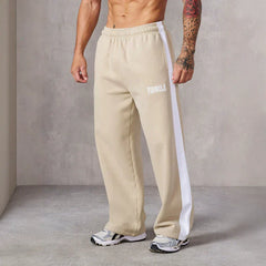 Cross border foreign trade European and American trendy brand YOUNG LA striped patchwork sports pants men's loose casual wide leg sweatpants