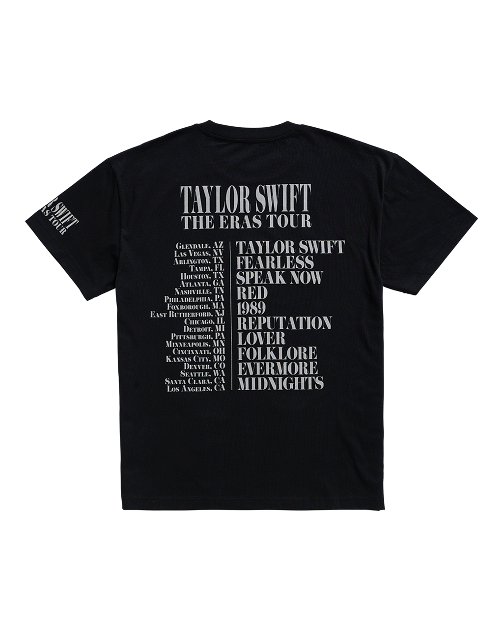Taylor Swift | The Eras Tour Through LA Black T-Shirt