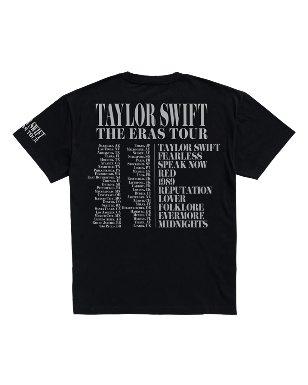 Taylor Swift | The Eras Tour Through London Black T-Shirt