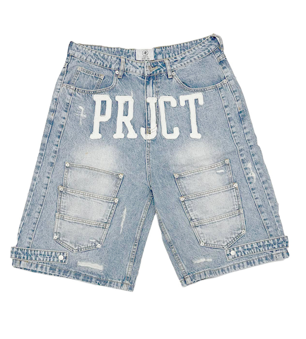 Project Capri Triple Pocket Jorts Light Blue