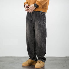 Retro Wide-leg Drape Jeans