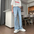 Ripped Denim Flared Pants