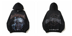 Vintage "Godspeed" Globe Figure Oversized Hoodie