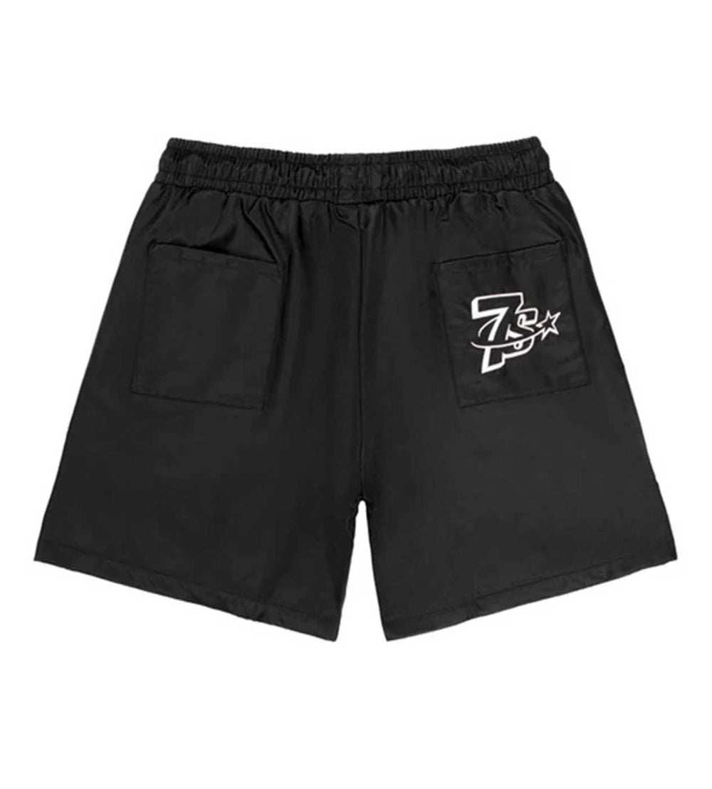 Triple Sevens Nylon Button Shorts Black
