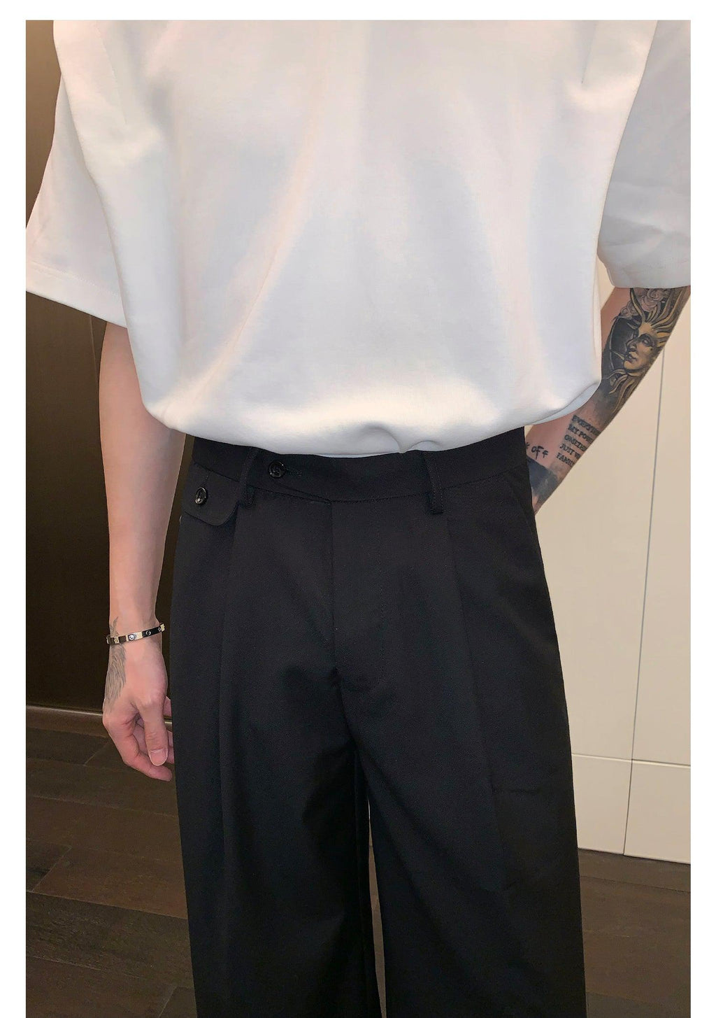 Wide-leg Straight Drape Pants