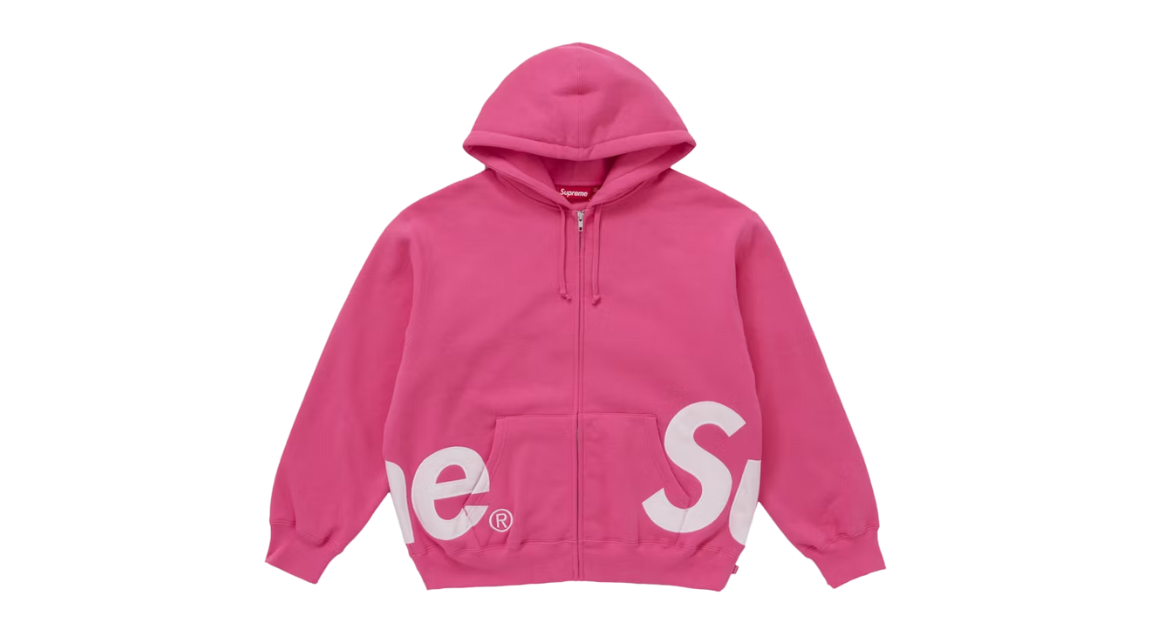 Supreme Big Logo Zip Up Hooded Sweatshirt Magenta (P)