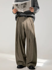 Pleated Wide Leg Casual Pants