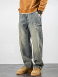 Retro Wide-leg Drape Jeans