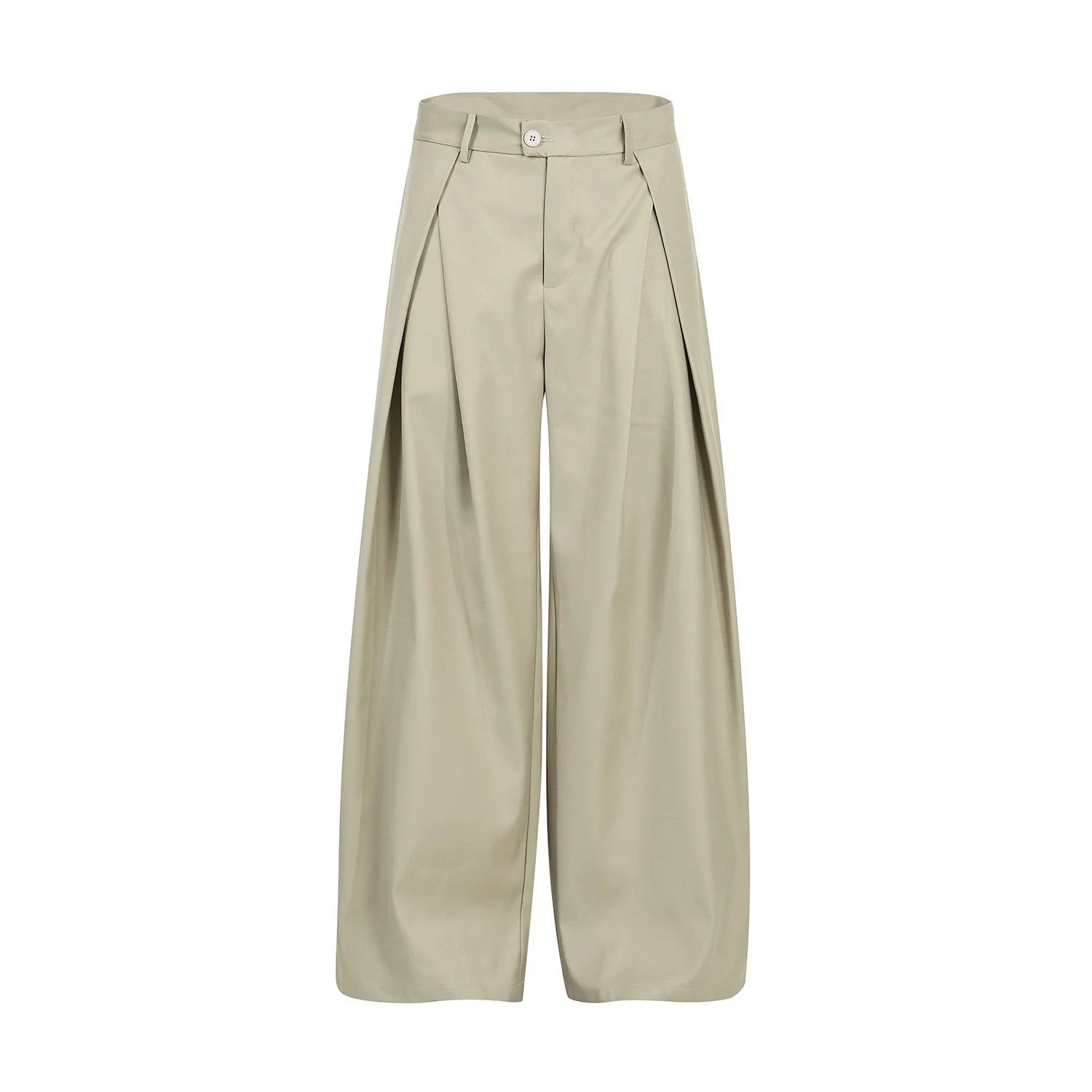 Pleated Wide-Leg A-Line Suit Pants