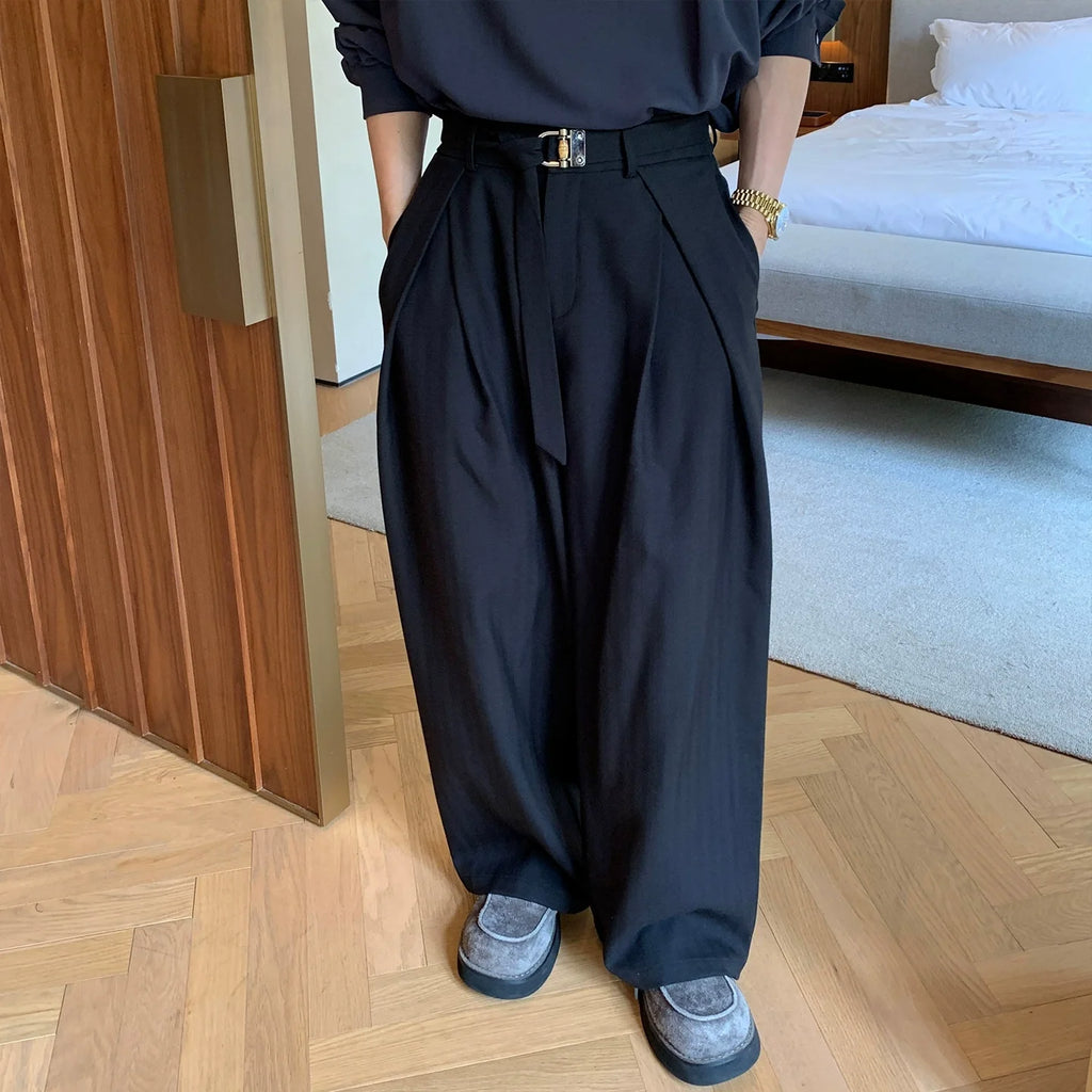 Straight Fit Wide-Leg Pants