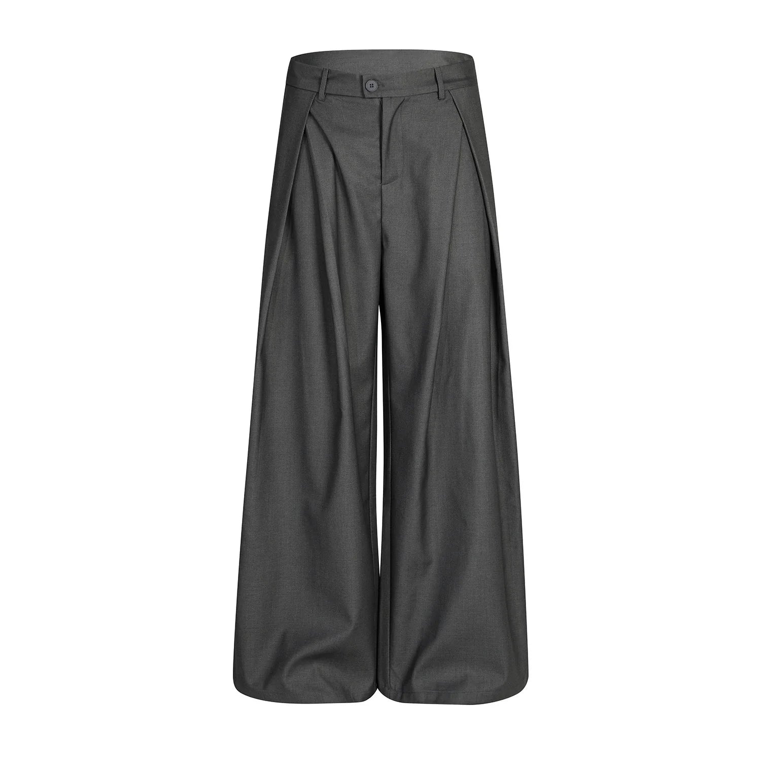 Pleated Wide-Leg A-Line Suit Pants
