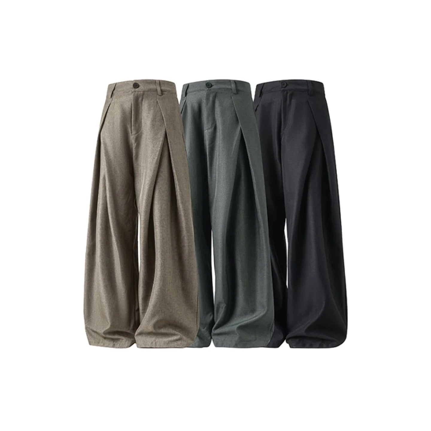 Pleated Wide Leg Casual Pants