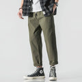 Spring Drawstring Cotton Elastic Waist Pants
