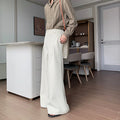 Wide-leg Draped Pleated Pants