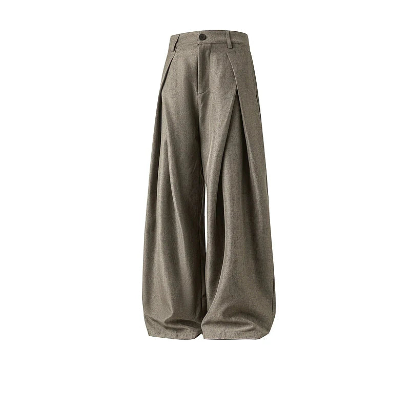 Pleated Wide Leg Casual Pants