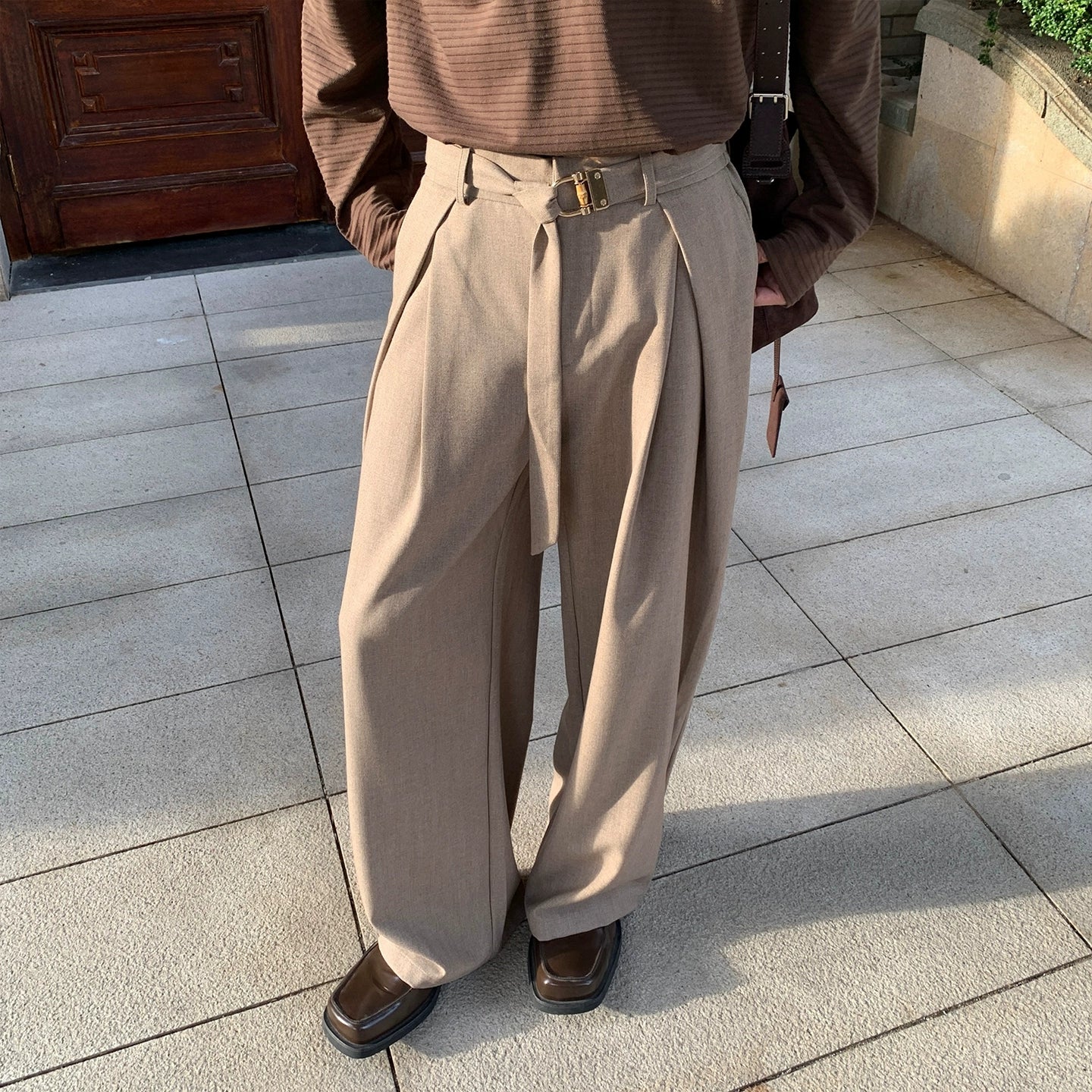 Straight Fit Wide-Leg Pants