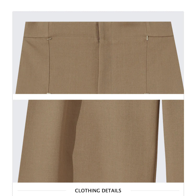 Wide-leg Draped Pleated Pants