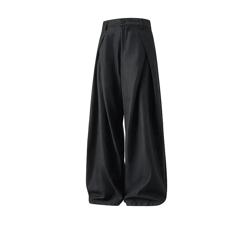 Pleated Wide Leg Casual Pants