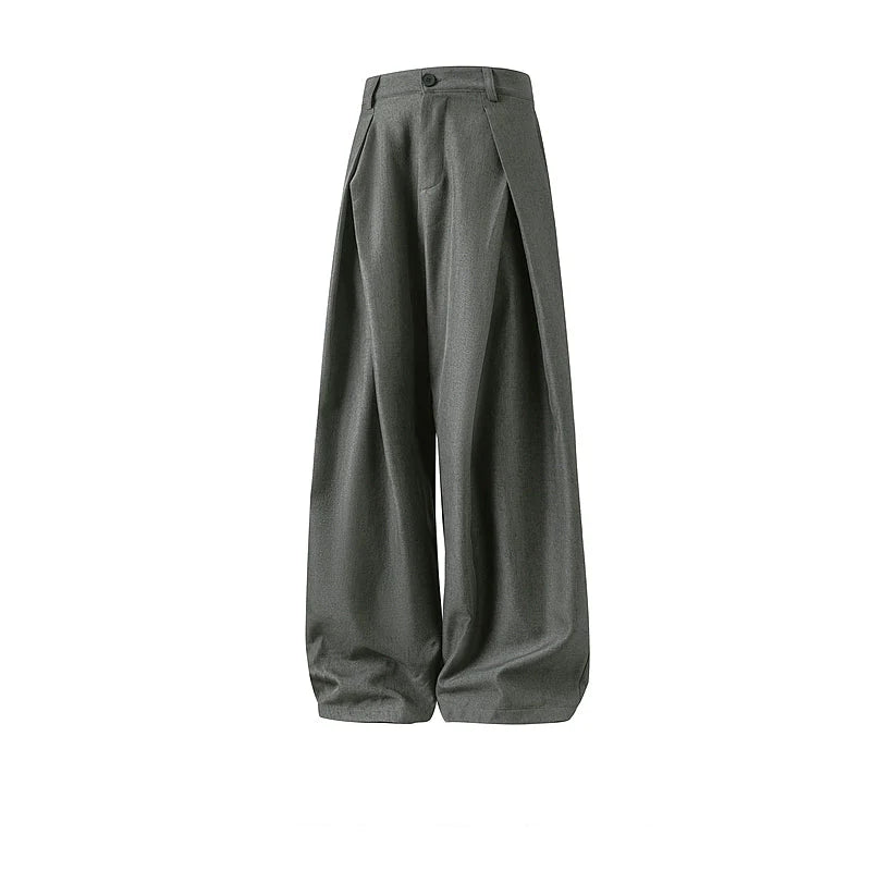 Pleated Wide Leg Casual Pants