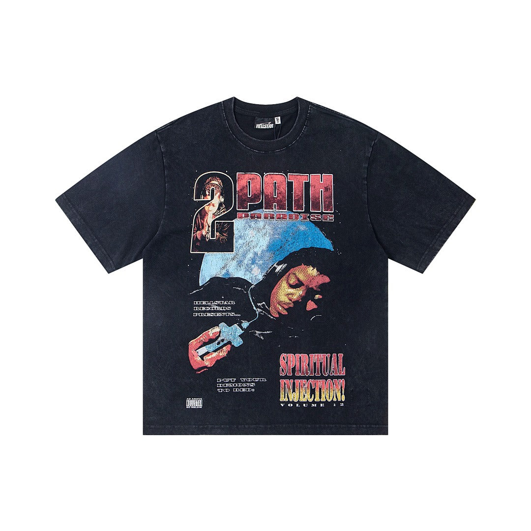 Hellstar Reversible Graphic T-Shirt (Washed Black)