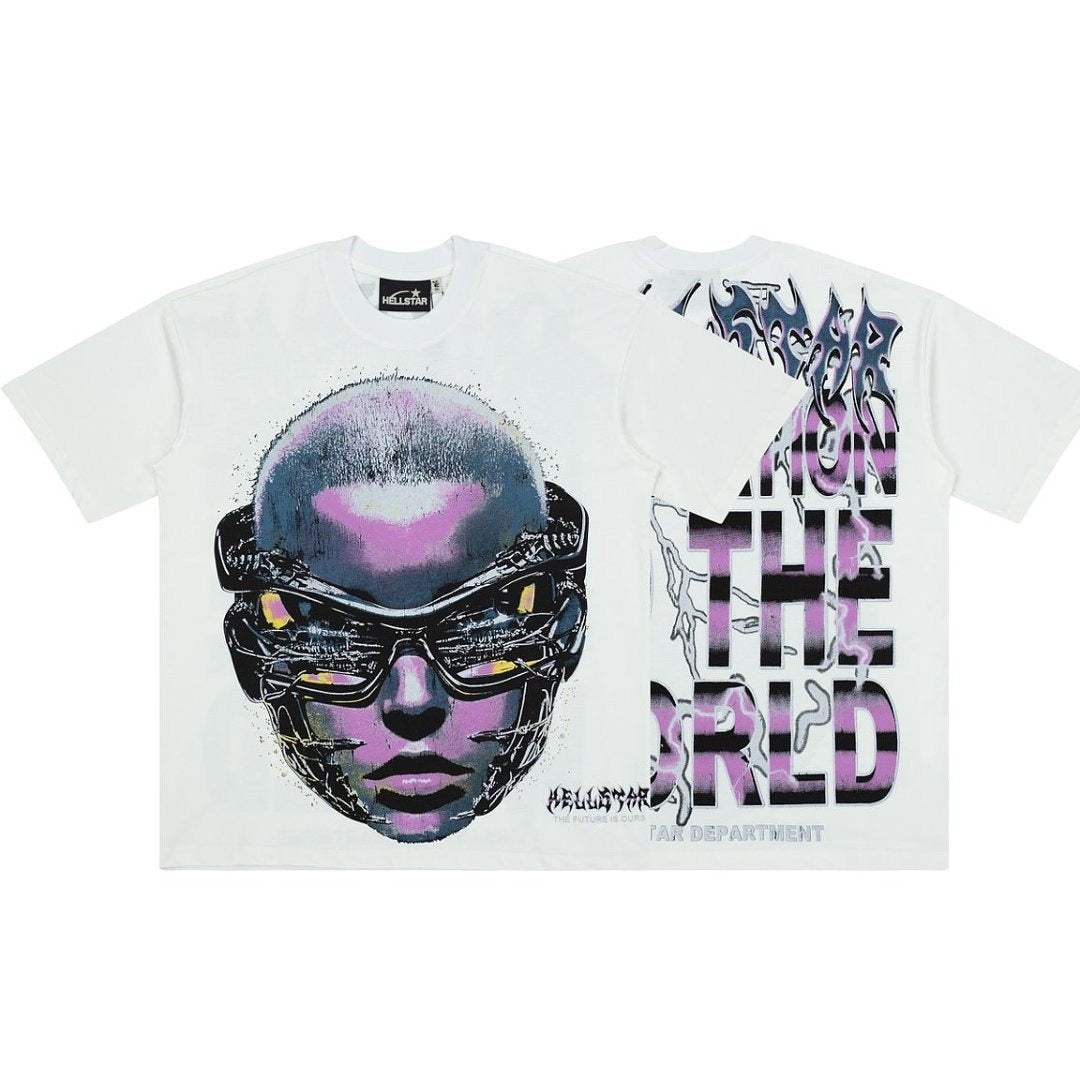 Hellstar Cyber Portrait Graphic Oversized T-Shirt