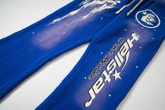 Hellstar Washed Fleece Graphic Sweatpants (Blue)
