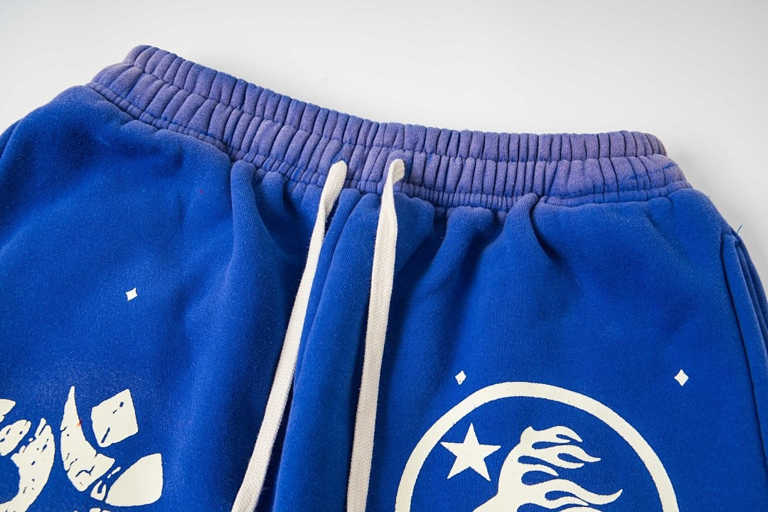 Hellstar Washed Fleece Graphic Sweatpants (Blue)