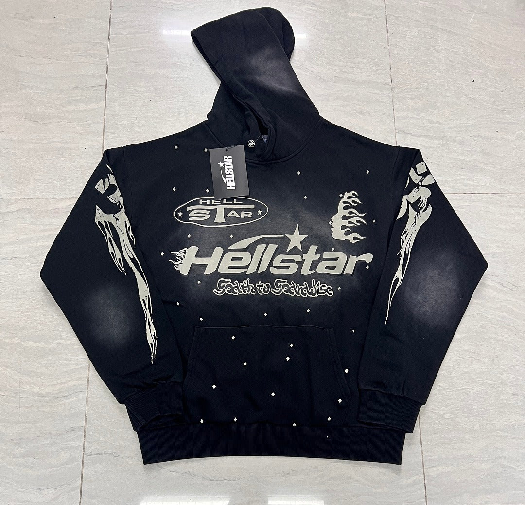HELLSTAR Studios Path to Paradise Star Graphic Vintage Wash Hoodie