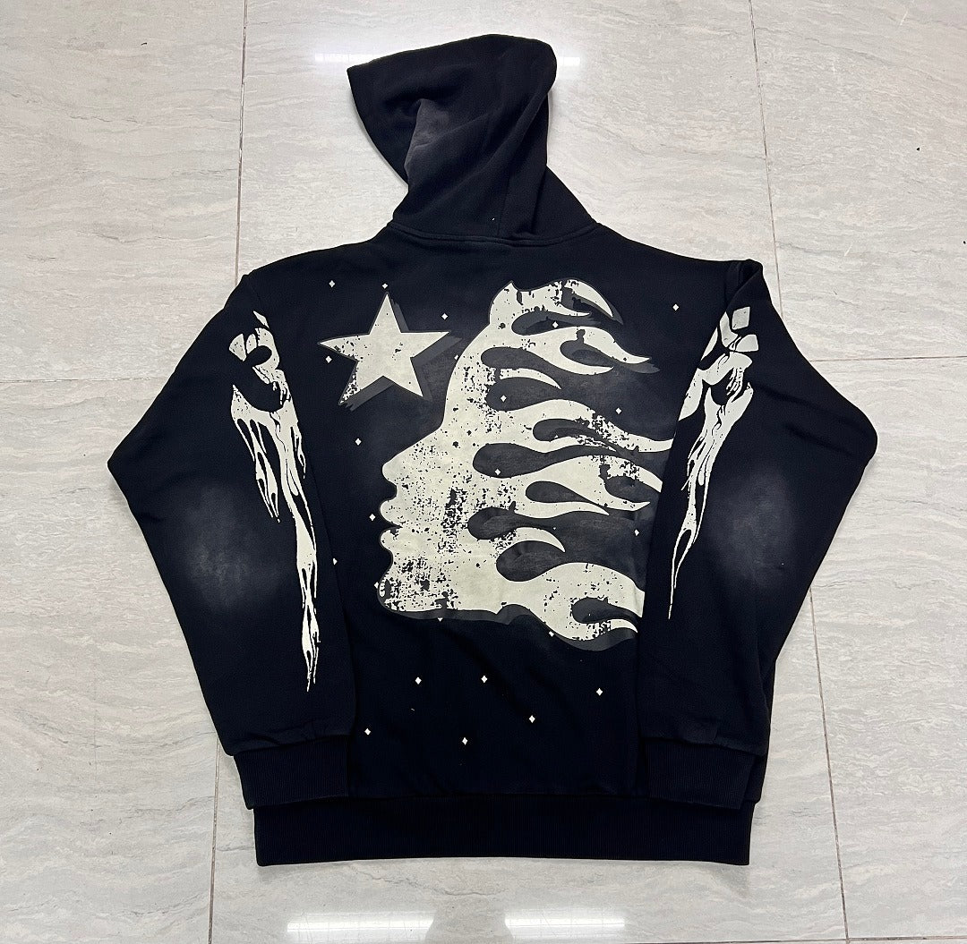 HELLSTAR Studios Path to Paradise Star Graphic Vintage Wash Hoodie