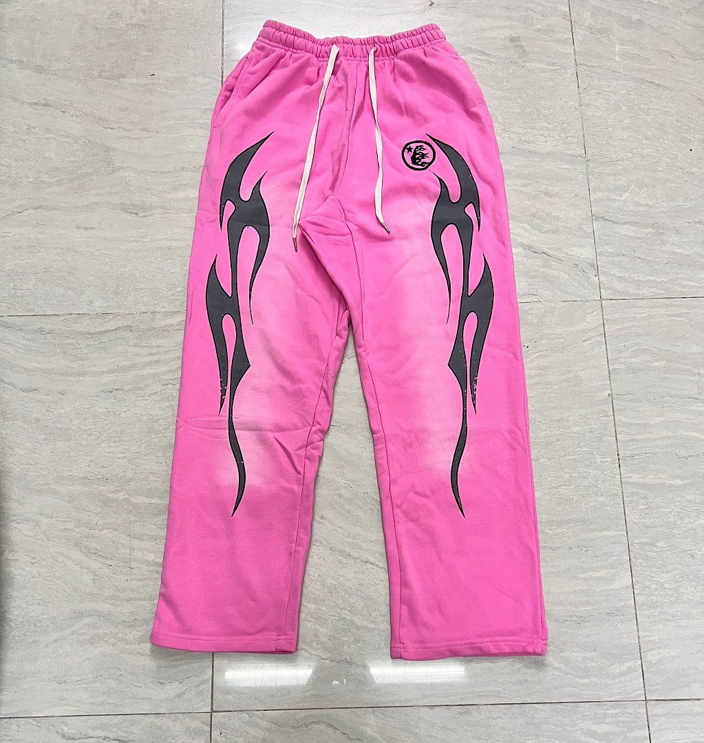HELLSTAR Hot Pink Tribal Flame Heavyweight Sweatpants