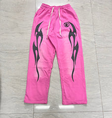 HELLSTAR Hot Pink Tribal Flame Heavyweight Sweatpants
