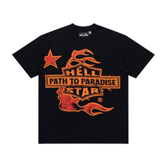 Hellstar Vintage Wash Flame Badge Graphic Oversized T-Shirt