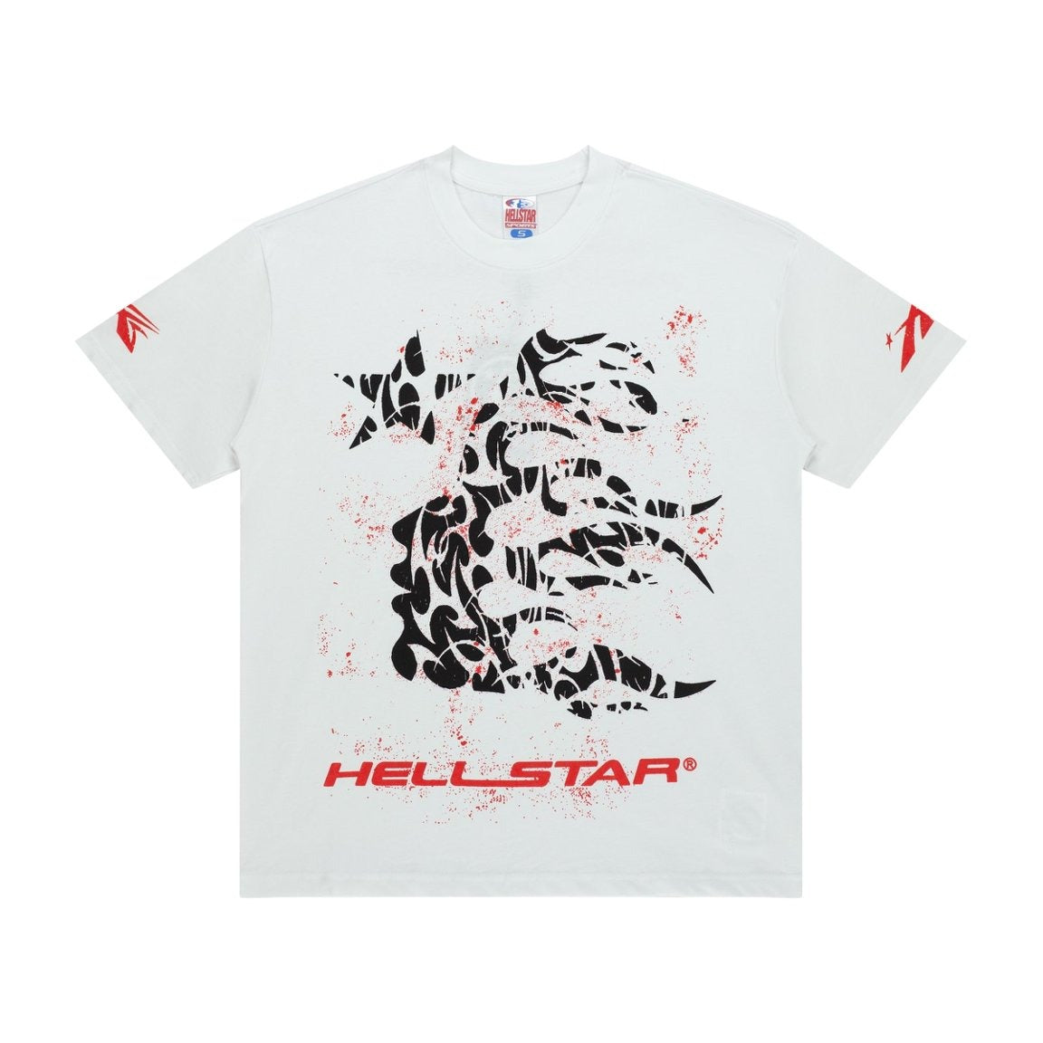 Hellstar Splatter Dragon Graphic Oversized T-Shirt - Washed Black