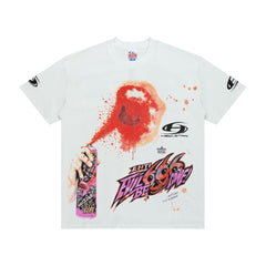 Hellstar Paint Splatter Graffiti Graphic Oversized T-Shirt - Washed Black