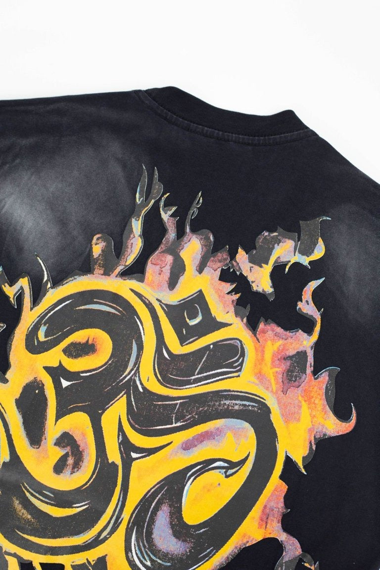 Hellstar Vintage Washed Flames & Meditating Skull Tank Top