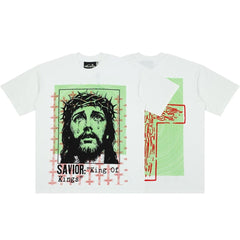Hellstar Jesus Portrait Graphic Oversized T-Shirt