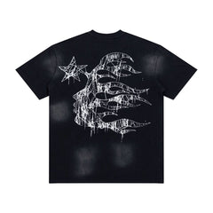 Hellstar Distressed Rip & Fray Vintage Washed Graphic T-Shirt