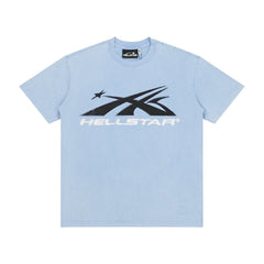 Hellstar Sports Airplane Rhinestone Vintage Wash T-Shirt - Washed Blue