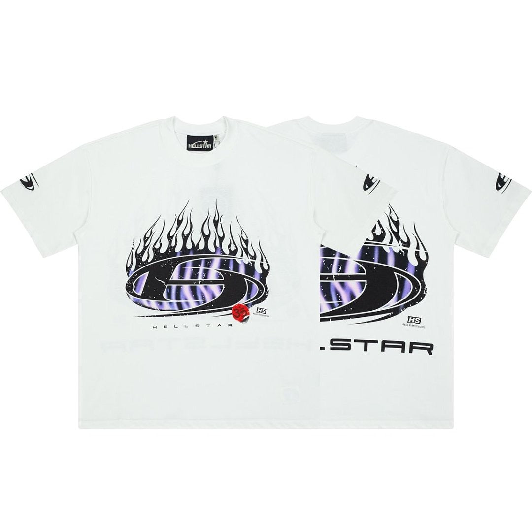 Hellstar Flame Graphic Oversized T-Shirt - Black
