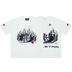 Hellstar Flame Graphic Oversized T-Shirt - Black