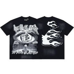 Hellstar Vintage Washed Eye Print T-shirt