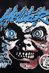 Hellstar "Don't You Wanna Play?" Graphic Oversized T-Shirt - Washed Black