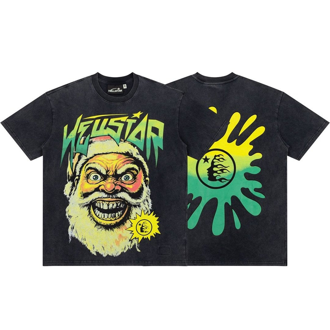 Hellstar Evil Santa Graphic Oversized T-Shirt - Black