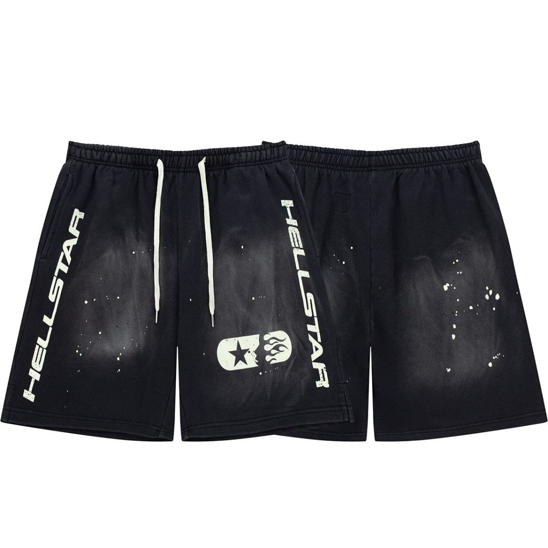 Hellstar Paint Splatter Gradient Drawstring Shorts