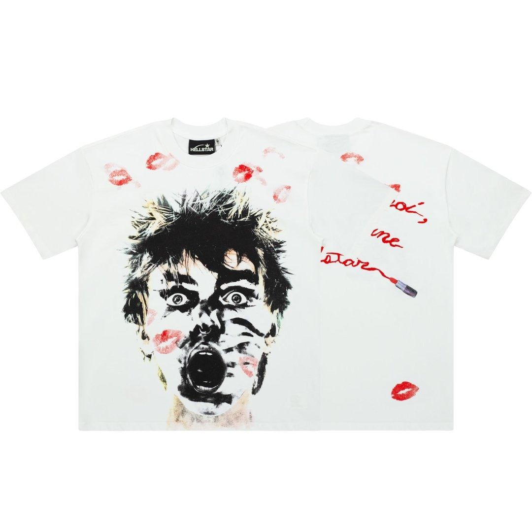 Hellstar Studios Abstract Silent Scream Graphic Cotton T-Shirt