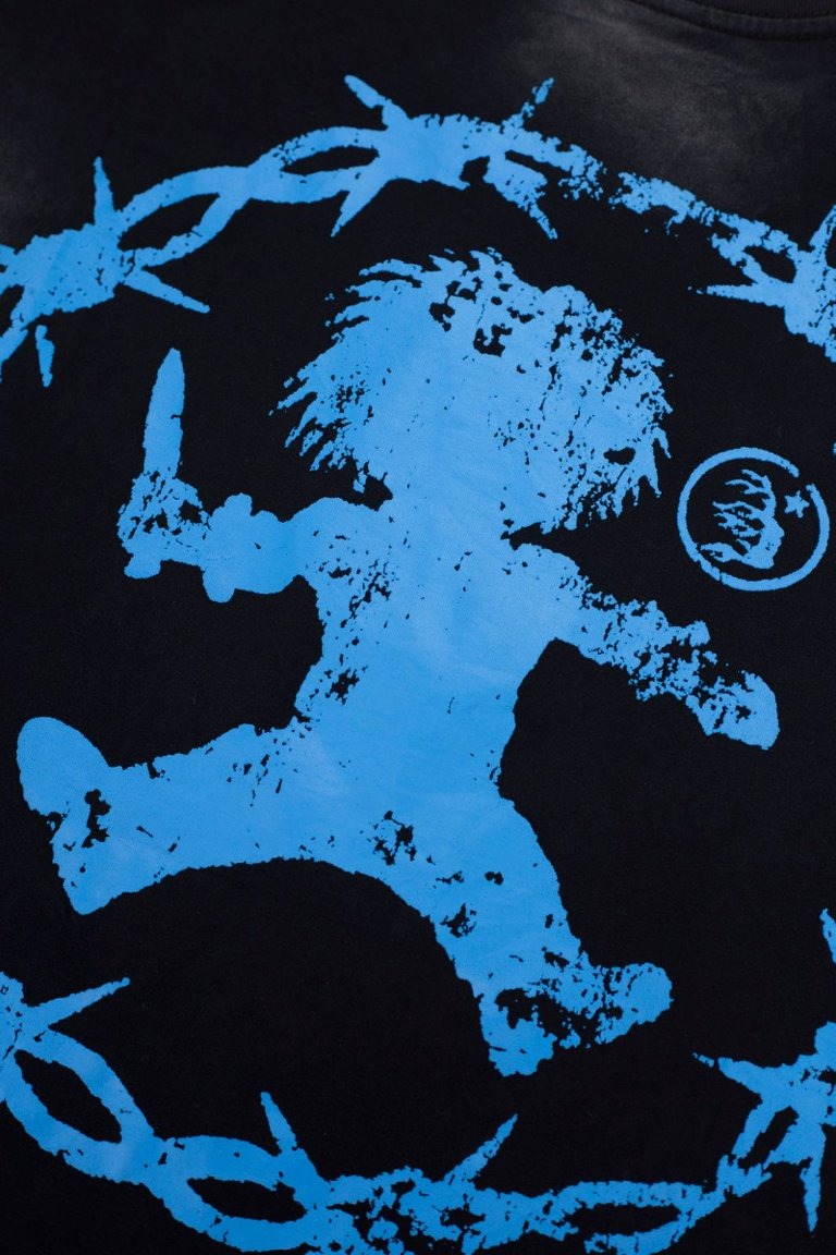 Hellstar "Don't You Wanna Play?" Graphic Oversized T-Shirt - Washed Black